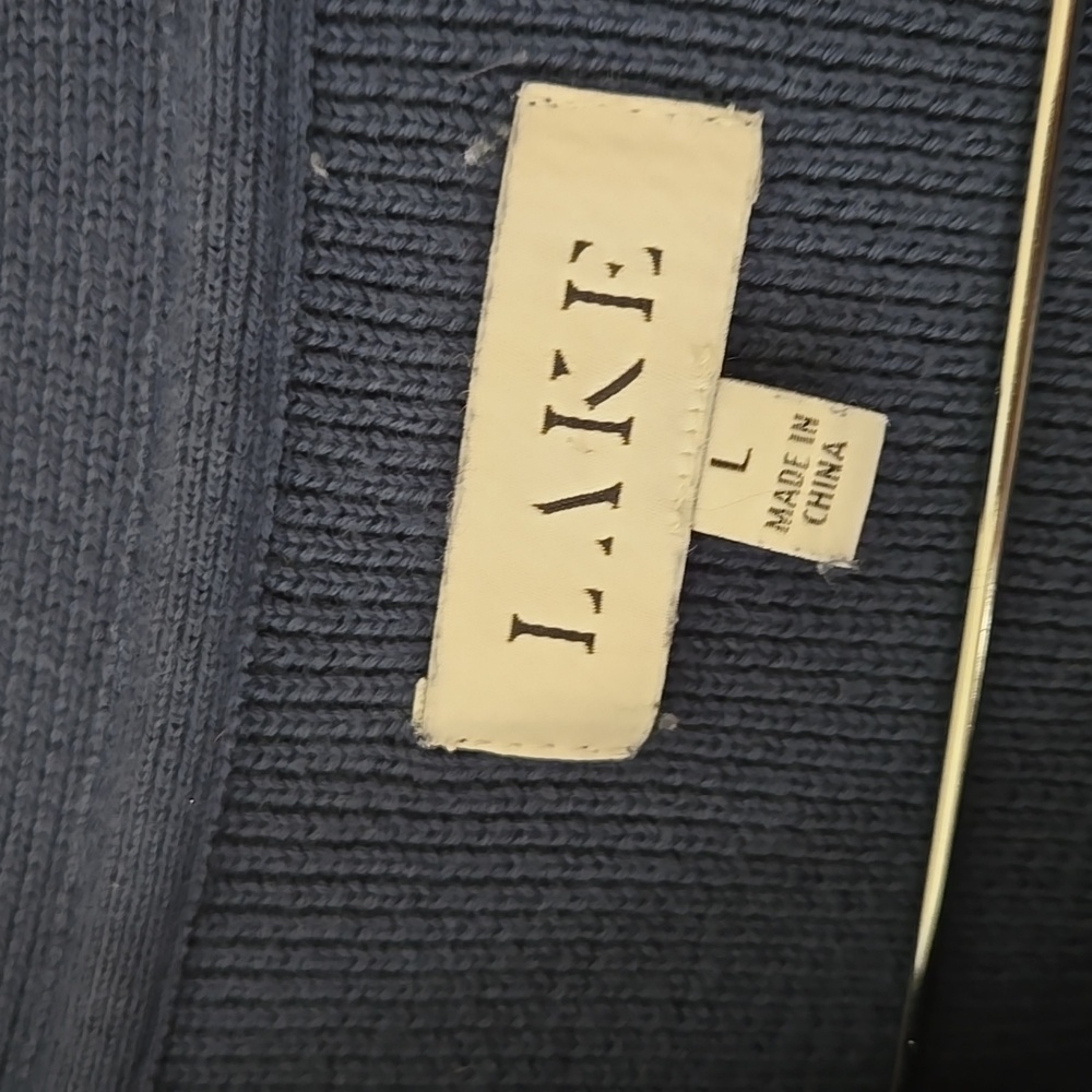 Navy Striped Button-Front Cardigan Sweater - Picture 3 of 10